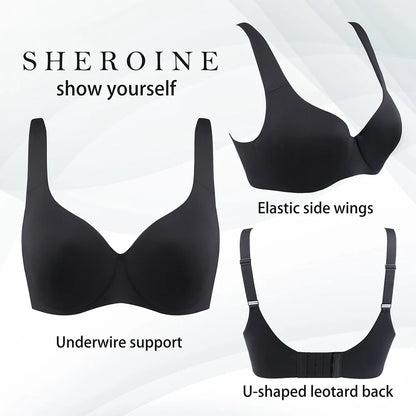 Sheroine Plus Size Underwire Bra Minimizer, Full Coverage Seamless Unlined Bras for Women Unpadded Everyday Support Comfort - ZOOMNSTORE