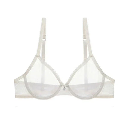 Plus Size Push Up Bra - Red Lace Transparent Lingerie With Adjustable Straps & Underwire - ZOOMNSTORE