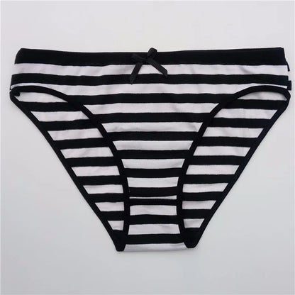 Plus Size Seamless Panties - Striped Cotton Briefs Women Low Rise Comfortable Underwear - ZOOMNSTORE