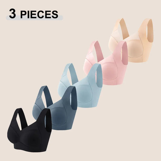 Plus Size Sport Bra - Seamless Lace Push Up Wire Free Comfortable Bra Set - ZOOMNSTORE