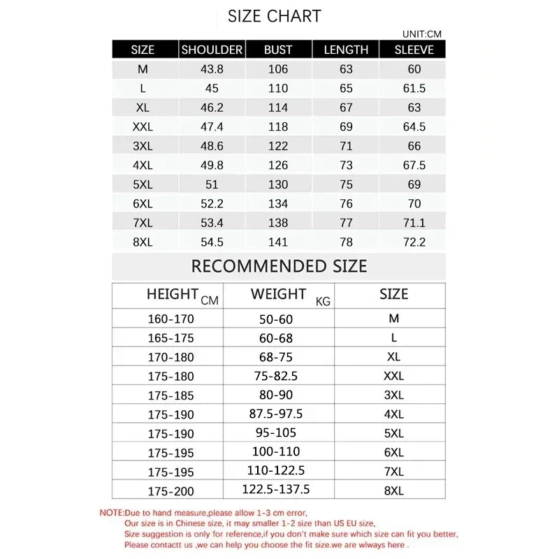 Plus Size 8XL Mens Winter Jacket - Waterproof Thick Stand Collar Coat - ZOOMNSTORE