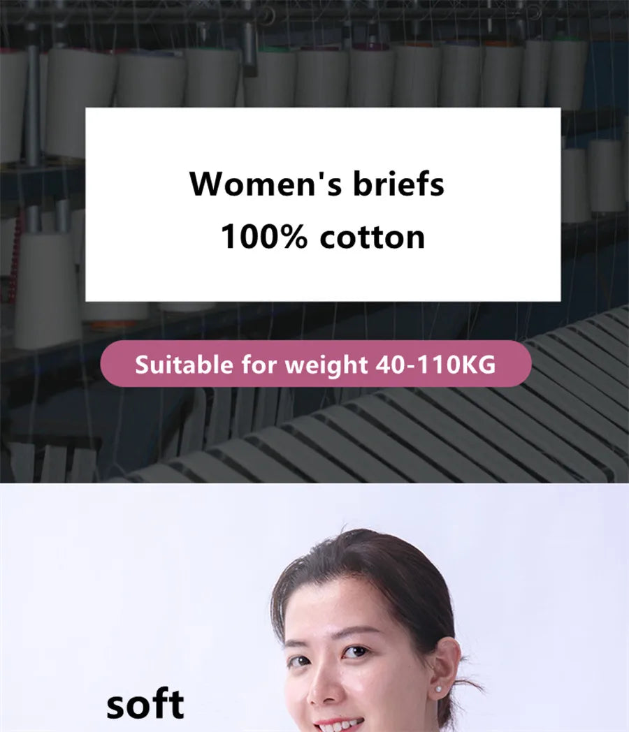 Plus Size Women's Briefs - High Waist Cotton Underwear for Comfortable Fit - ZOOMNSTORE