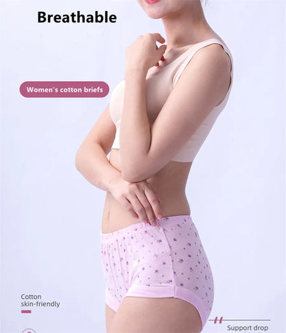 Plus Size Women's Briefs - High Waist Cotton Underwear for Comfortable Fit - ZOOMNSTORE