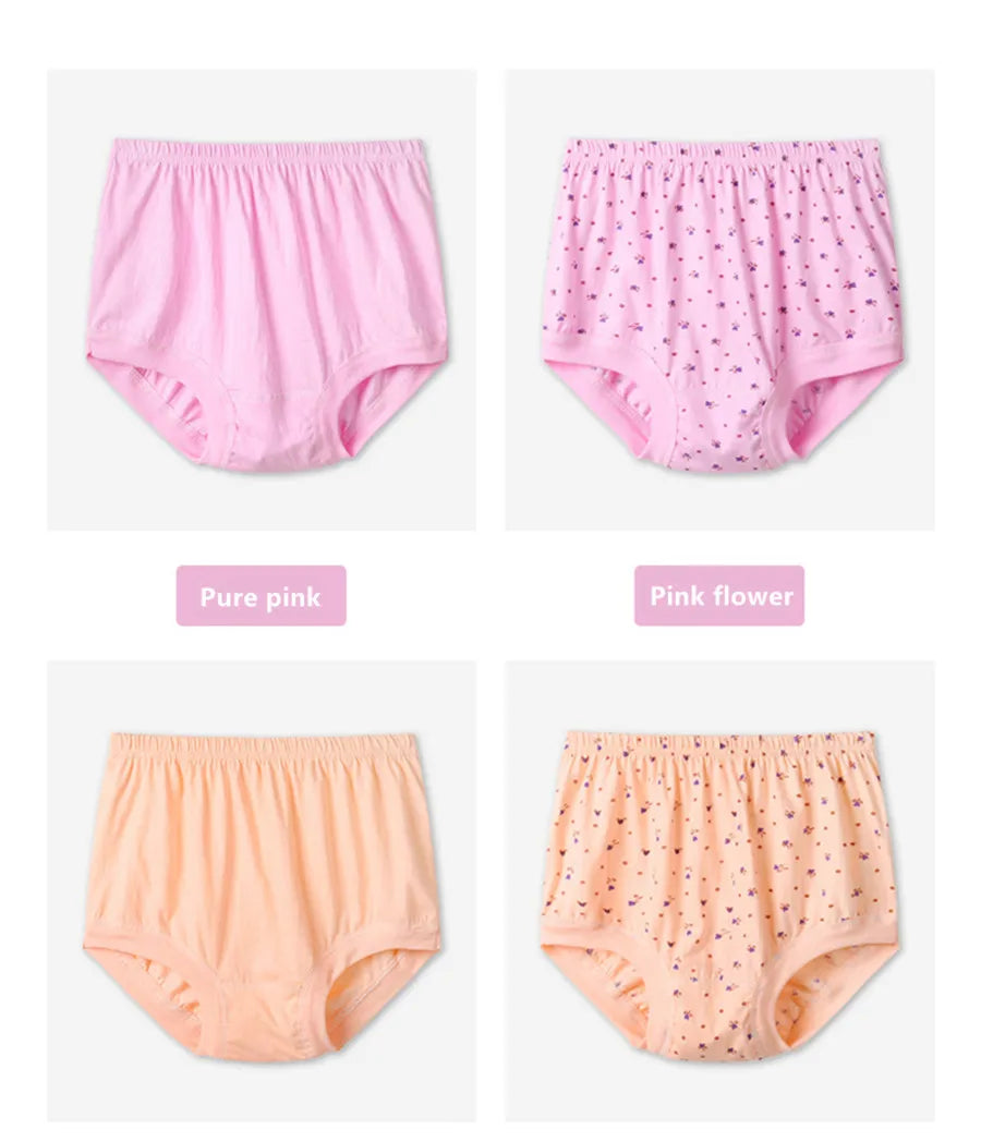 Plus Size Women's Briefs - High Waist Cotton Underwear for Comfortable Fit - ZOOMNSTORE