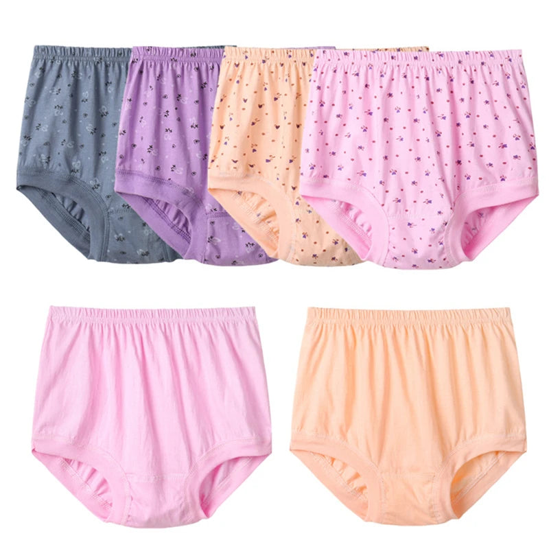 Plus Size Women's Briefs - High Waist Cotton Underwear for Comfortable Fit - ZOOMNSTORE
