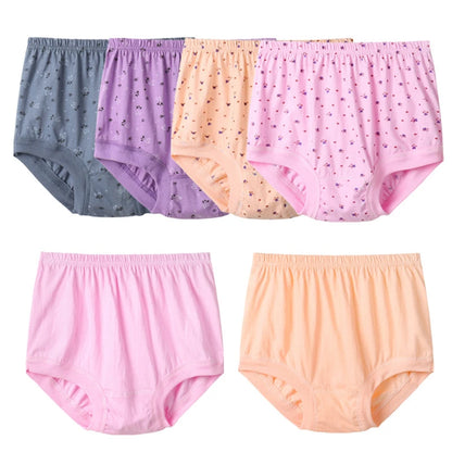 Plus Size Women's Briefs - High Waist Cotton Underwear for Comfortable Fit - ZOOMNSTORE