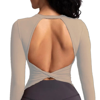 Plus Size Womens Black Long Sleeve Yoga Shirt - Fitness  Running Top - ZOOMNSTORE