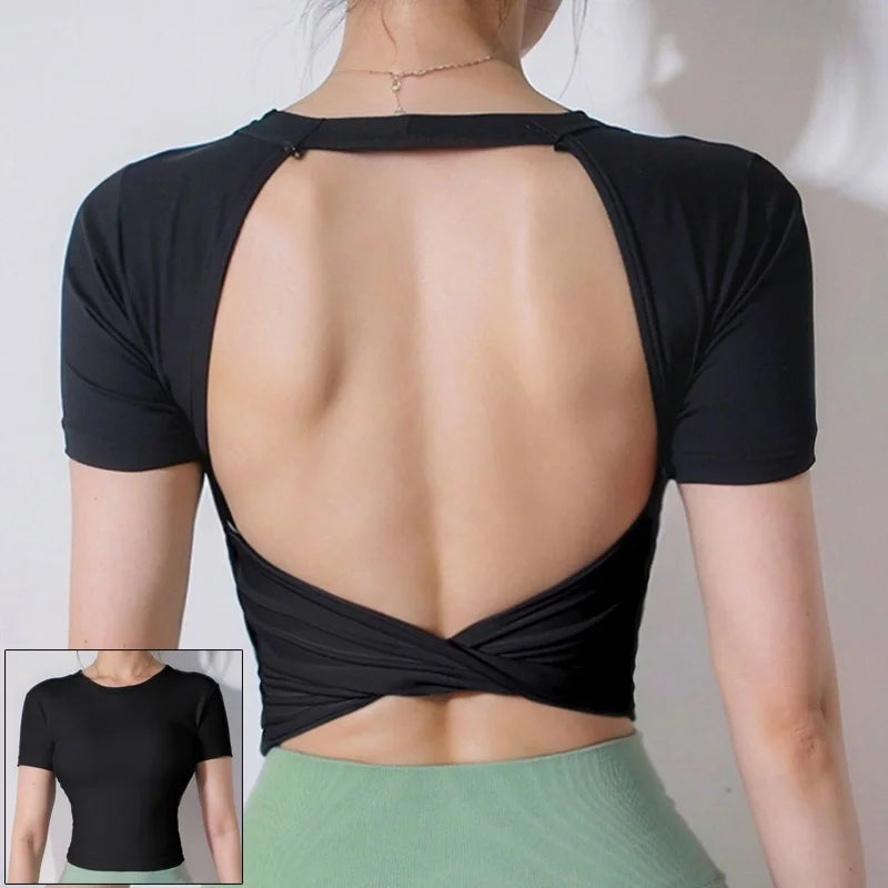 Plus Size Womens Black Long Sleeve Yoga Shirt - Fitness  Running Top - ZOOMNSTORE