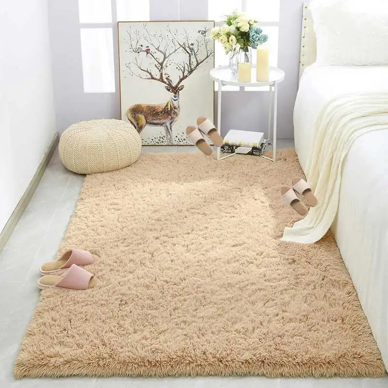 Soft Plush Living Room Rug - Modern Fluffy Carpet for Kids Playroom and Sofa - ZOOMNSTORE
