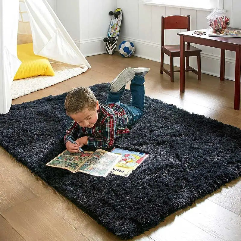 Soft Plush Living Room Rug - Modern Fluffy Carpet for Kids Playroom and Sofa - ZOOMNSTORE