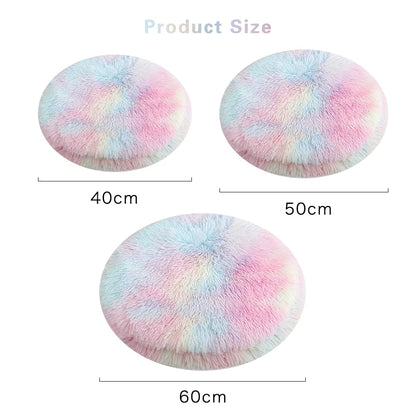Plush Round Cat Bed - Soft Fleece Pet Mat for Kittens and Small Dogs - ZOOMNSTORE