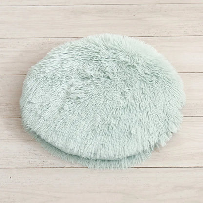 Plush Round Cat Bed - Soft Fleece Pet Mat for Kittens and Small Dogs - ZOOMNSTORE