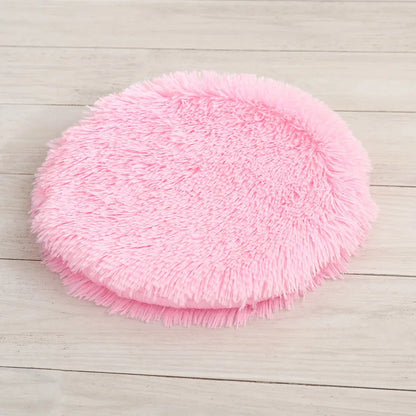 Plush Round Cat Bed - Soft Fleece Pet Mat for Kittens and Small Dogs - ZOOMNSTORE