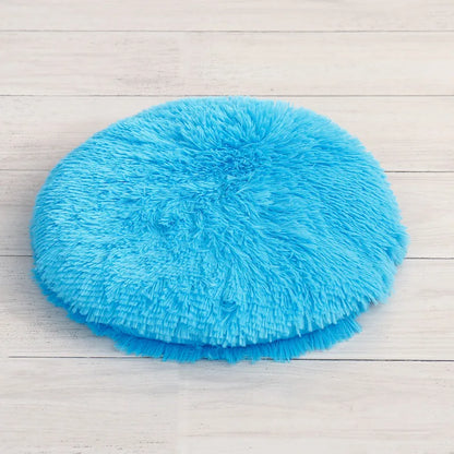 Plush Round Cat Bed - Soft Fleece Pet Mat for Kittens and Small Dogs - ZOOMNSTORE