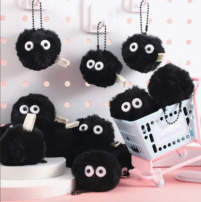 Cute Plush Coal Ball Keychains - Pet Play Cartoon Bag Pendants 510PCS - ZOOMNSTORE