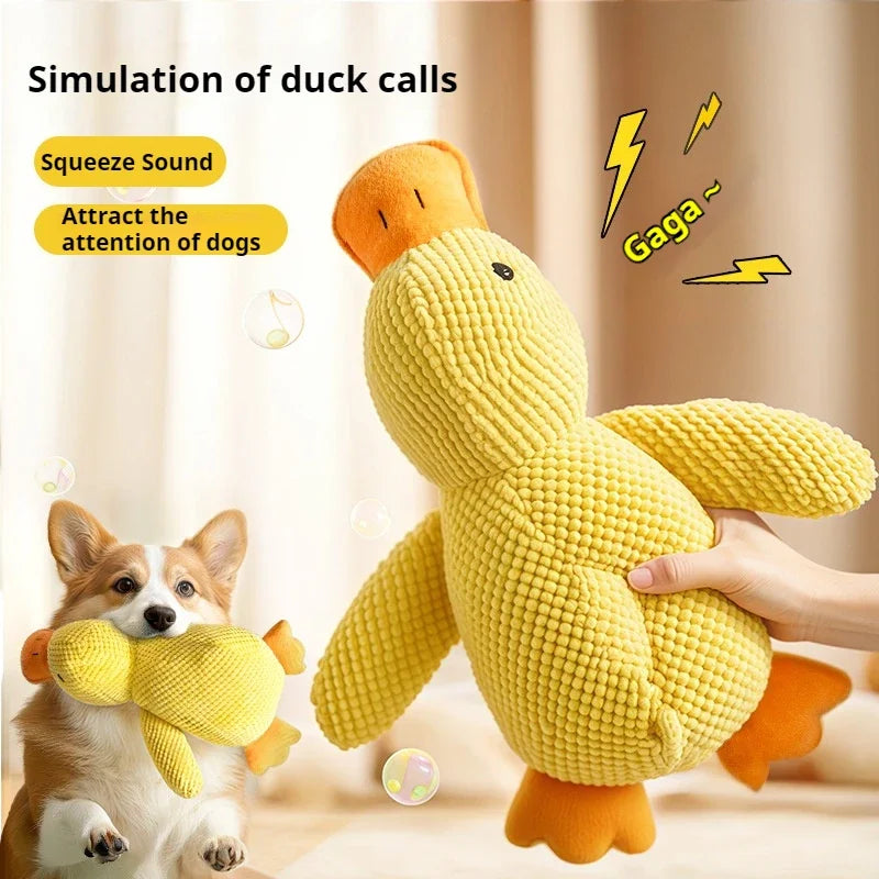 Plush Duck Dog Toy - Bite Resistant Sound Relief Companion - ZOOMNSTORE
