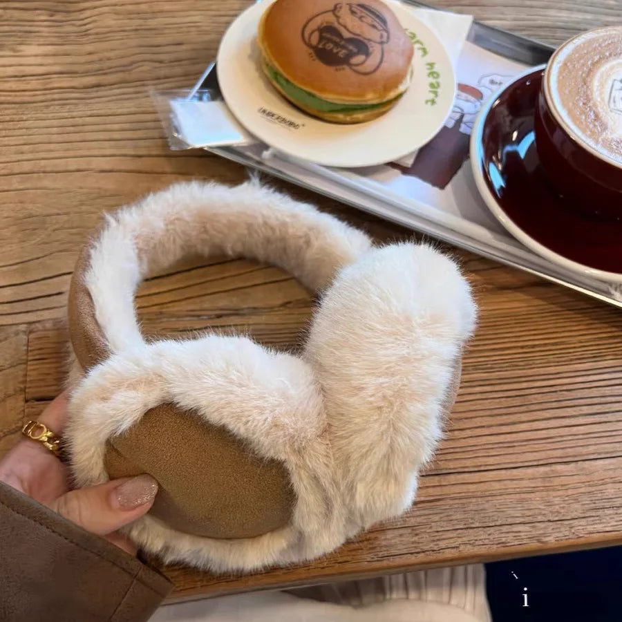 Plush Ear Muffs – Foldable Thick Wool Earmuffs for Cold Protection Winter Gear - ZOOMNSTORE