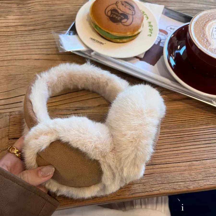 Plush Ear Muffs – Foldable Thick Wool Earmuffs for Cold Protection Winter Gear - ZOOMNSTORE