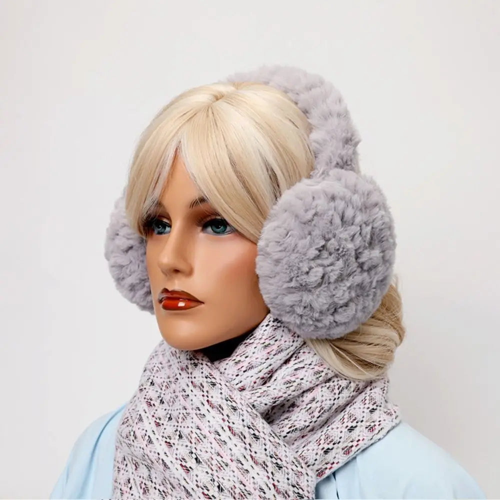 Plush Ear Warmer - Foldable Earflap Earmuffs For Winter Ear Protection Gear - ZOOMNSTORE