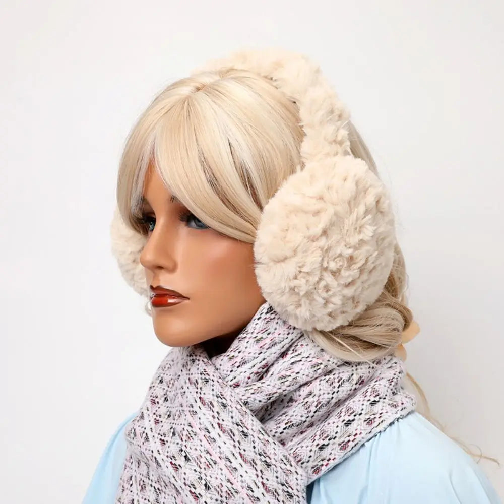 Plush Ear Warmer - Foldable Earflap Earmuffs For Winter Ear Protection Gear - ZOOMNSTORE