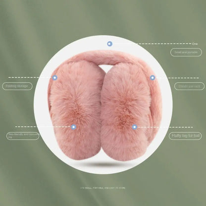 Plush Ear Warmer – Winter Earmuffs with Folding Earflap | Soft Cotton Outdoor Ear Cover - ZOOMNSTORE