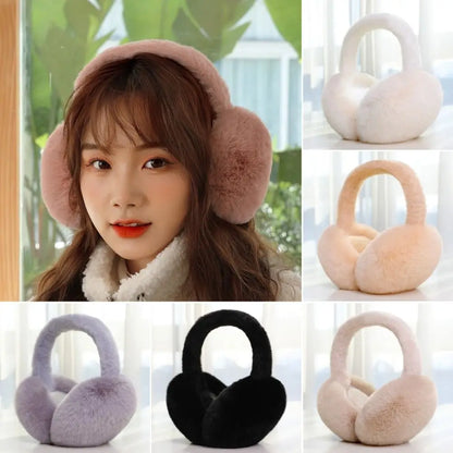 Plush Ear Warmer – Winter Earmuffs with Folding Earflap | Soft Cotton Outdoor Ear Cover - ZOOMNSTORE