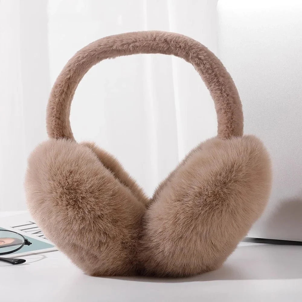 Plush Ear Warmer – Winter Earmuffs with Folding Earflap | Soft Cotton Outdoor Ear Cover - ZOOMNSTORE