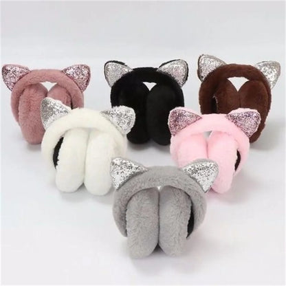 Plush Earmuffs - Cute Cat Ears Winter Ear Muffs With Soft Cashmere Earflaps - ZOOMNSTORE