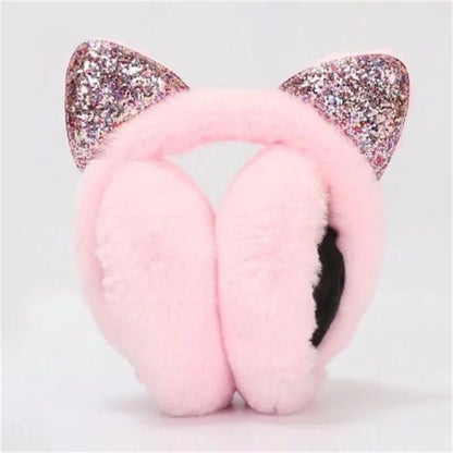 Plush Earmuffs - Cute Cat Ears Winter Ear Muffs With Soft Cashmere Earflaps - ZOOMNSTORE