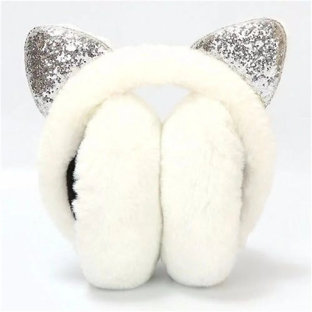 Plush Earmuffs - Cute Cat Ears Winter Ear Muffs With Soft Cashmere Earflaps - ZOOMNSTORE