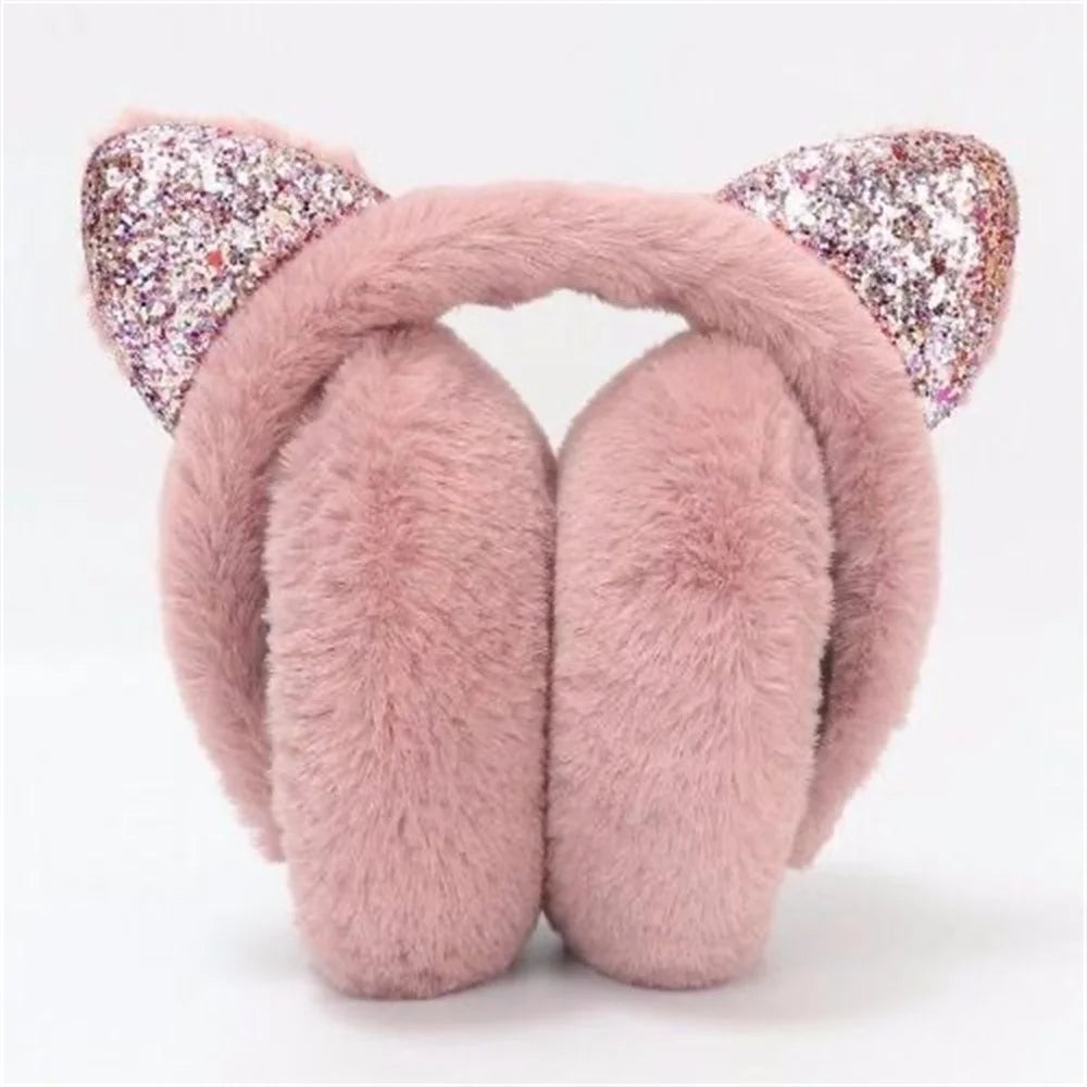 Plush Earmuffs - Cute Cat Ears Winter Ear Muffs With Soft Cashmere Earflaps - ZOOMNSTORE