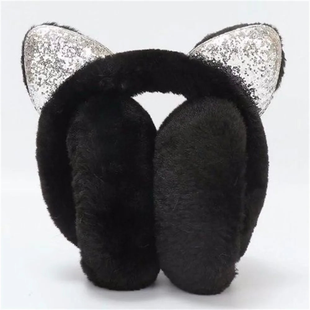 Plush Earmuffs - Cute Cat Ears Winter Ear Muffs With Soft Cashmere Earflaps - ZOOMNSTORE