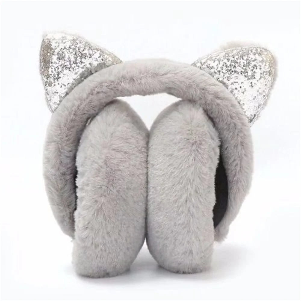 Plush Earmuffs - Cute Cat Ears Winter Ear Muffs With Soft Cashmere Earflaps - ZOOMNSTORE