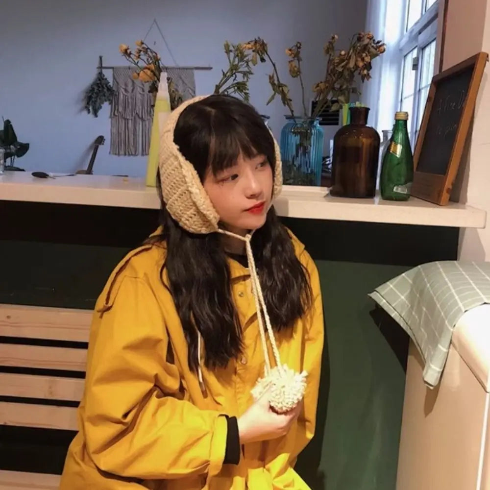 Plush Earmuffs – Handmade Thick Knit Winter Ear Warmers For Women | Soft Cozy Earflap Cover - ZOOMNSTORE