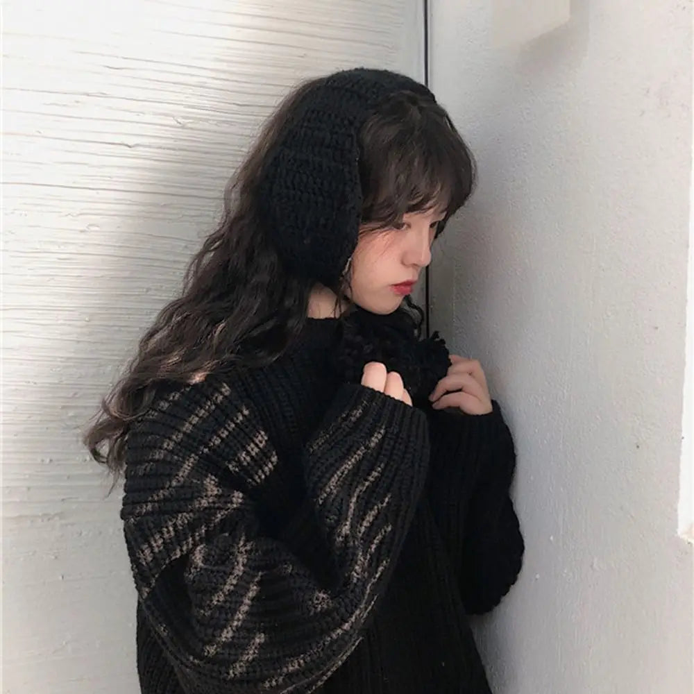 Plush Earmuffs – Handmade Thick Knit Winter Ear Warmers For Women | Soft Cozy Earflap Cover - ZOOMNSTORE