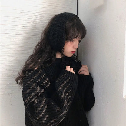 Plush Earmuffs – Handmade Thick Knit Winter Ear Warmers For Women | Soft Cozy Earflap Cover - ZOOMNSTORE