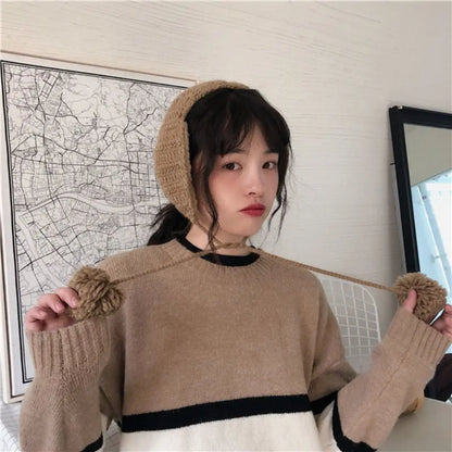 Plush Earmuffs – Handmade Thick Knit Winter Ear Warmers For Women | Soft Cozy Earflap Cover - ZOOMNSTORE