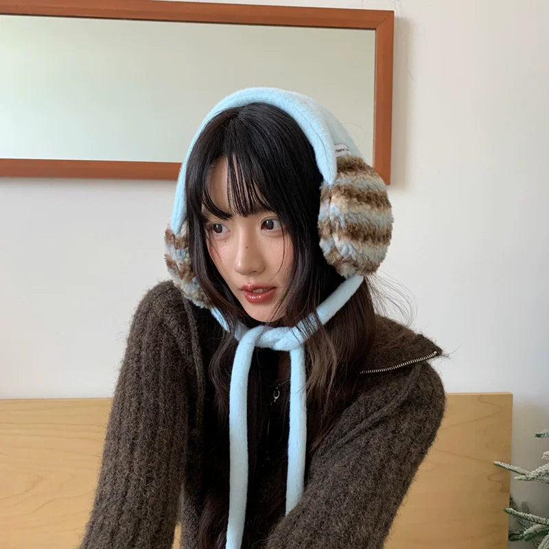 Plush Earmuffs Women – Hand-Knitted Pink Ear Warmers | Cozy Winter Accessories - ZOOMNSTORE