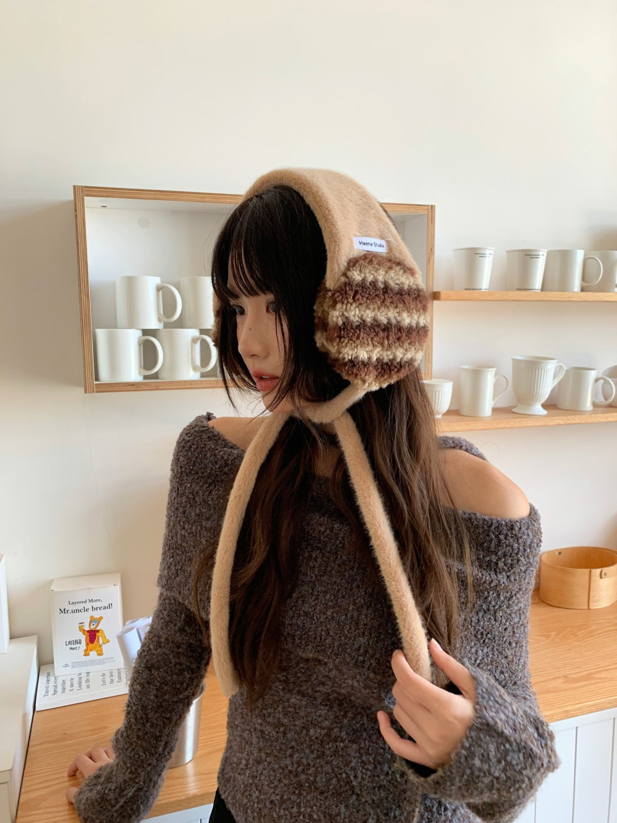 Plush Earmuffs Women – Hand-Knitted Pink Ear Warmers | Cozy Winter Accessories - ZOOMNSTORE