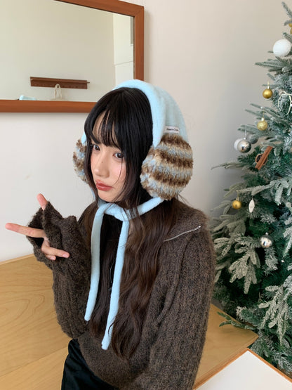 Plush Earmuffs Women – Hand-Knitted Pink Ear Warmers | Cozy Winter Accessories - ZOOMNSTORE