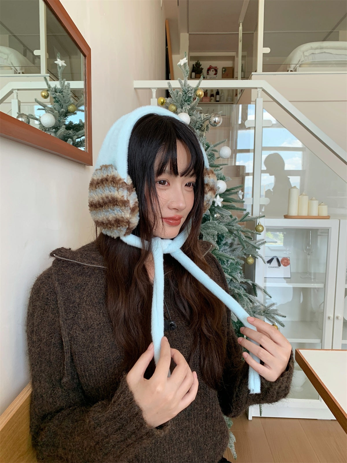 Plush Earmuffs Women – Hand-Knitted Pink Ear Warmers | Cozy Winter Accessories - ZOOMNSTORE