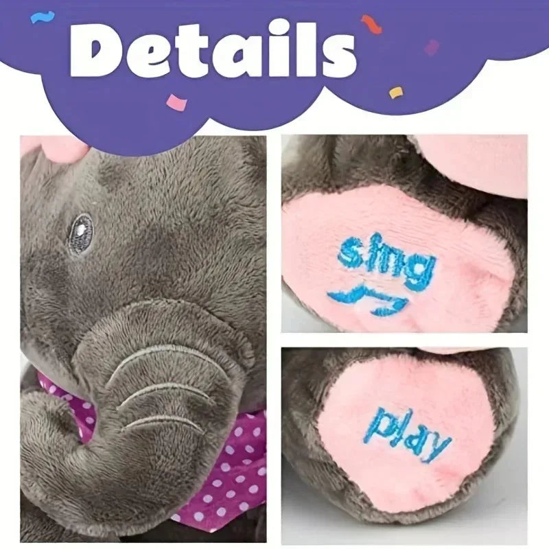 Animated Plush Singing Elephant Toy - Cute Electric Stuffed Animal for Babies - ZOOMNSTORE