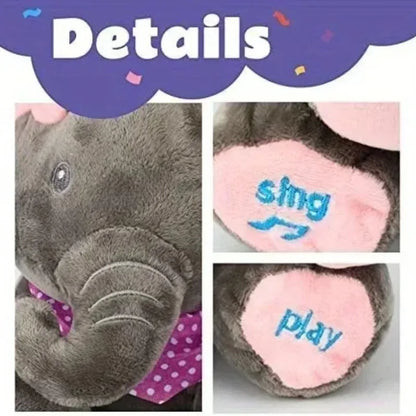 Animated Plush Singing Elephant Toy - Cute Electric Stuffed Animal for Babies - ZOOMNSTORE