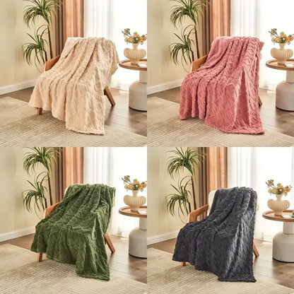 Ultra-Soft 3D Plush Fleece Blanket - Cozy Warmth Flannel Throw - ZOOMNSTORE