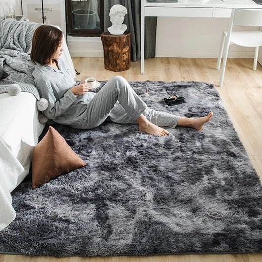 Plush Living Room Rug - Soft Velvet Carpet | Anti Slip Floor Mat, Cozy Area Rug - ZOOMNSTORE