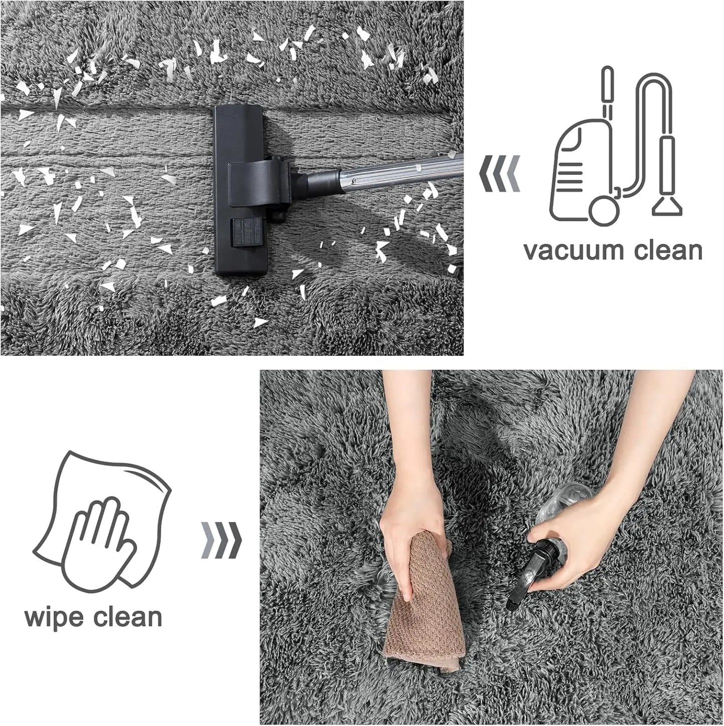 Plush Living Room Rug - Ultra-Soft Fluffy Floor Mat | Custom Size Rectangle Carpet - ZOOMNSTORE