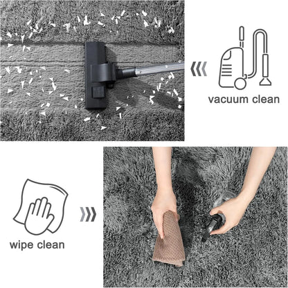 Plush Living Room Rug - Ultra-Soft Fluffy Floor Mat | Custom Size Rectangle Carpet - ZOOMNSTORE