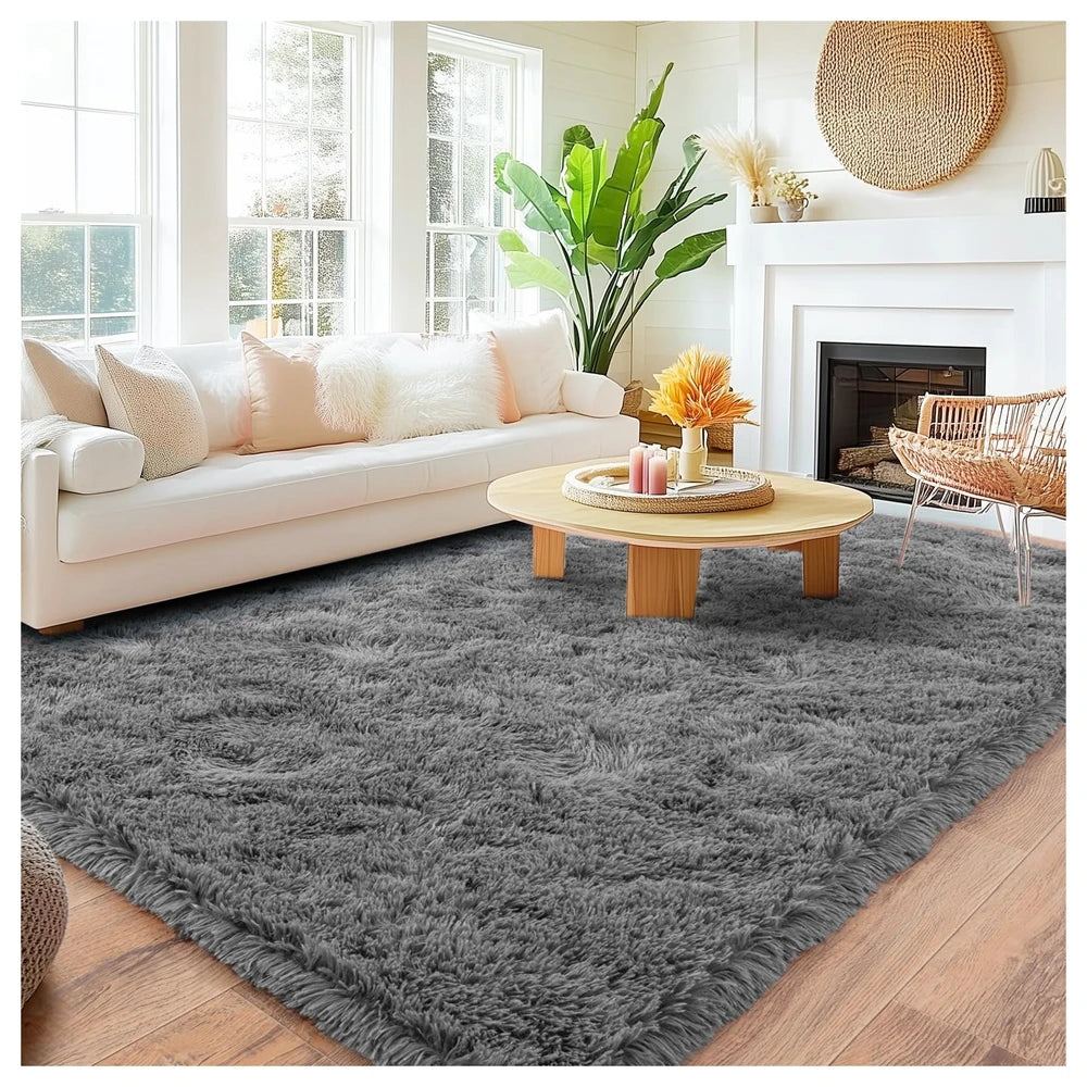 Plush Living Room Rug - Ultra-Soft Fluffy Floor Mat | Custom Size Rectangle Carpet - ZOOMNSTORE