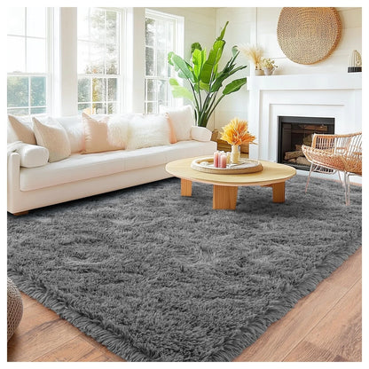 Plush Living Room Rug - Ultra-Soft Fluffy Floor Mat | Custom Size Rectangle Carpet - ZOOMNSTORE