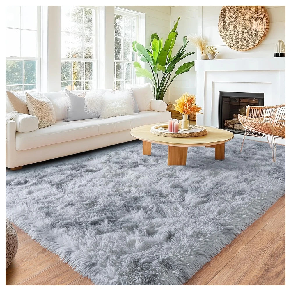 Plush Living Room Rug - Ultra-Soft Fluffy Floor Mat | Custom Size Rectangle Carpet - ZOOMNSTORE